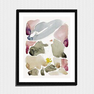 Art Print, Multicolor Abstract Watercolor